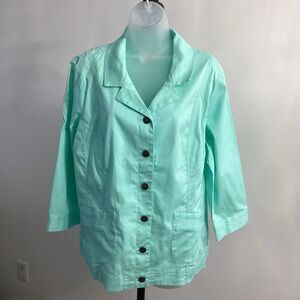 Christopher & Banks Mint Green Jacket Women’s Size XL